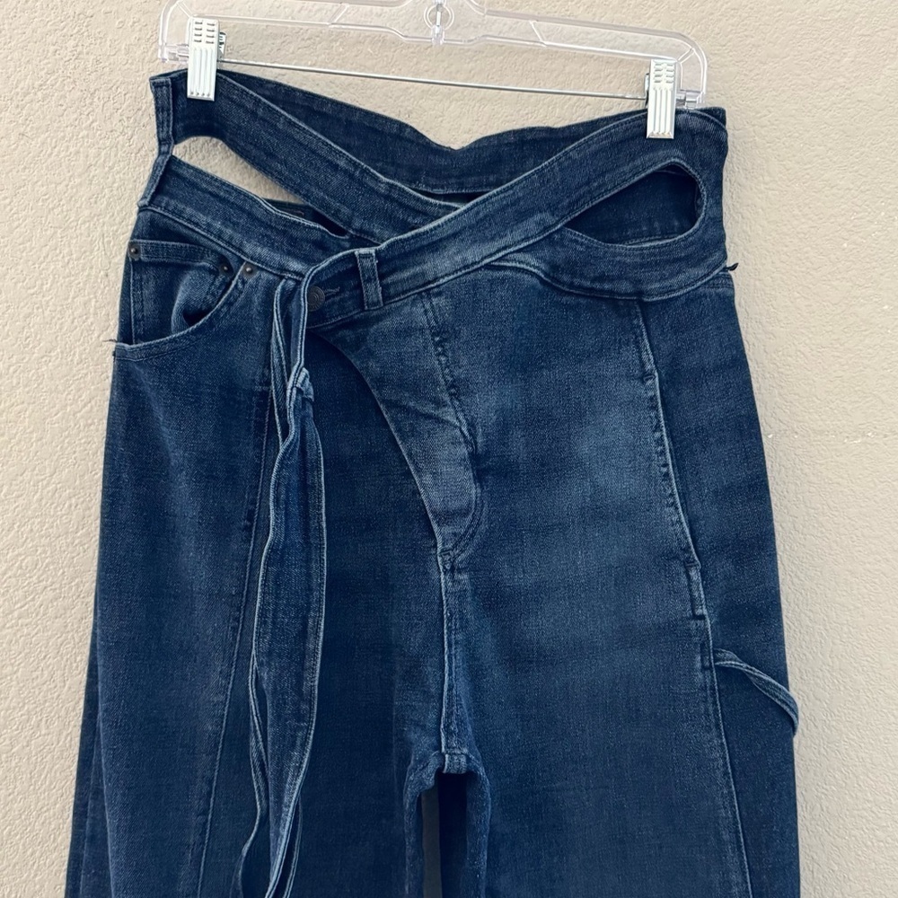 Ottolinger Wrap Jeans Medium Indigo Blue Denim Avant Garde Y2K Streetwear Runway - Picture 8 of 16